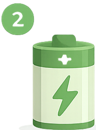 Excess Energy Charges the Battery icon